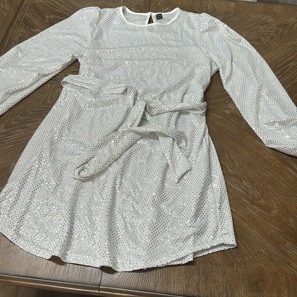 SHEIN XL White Sparkly Dress